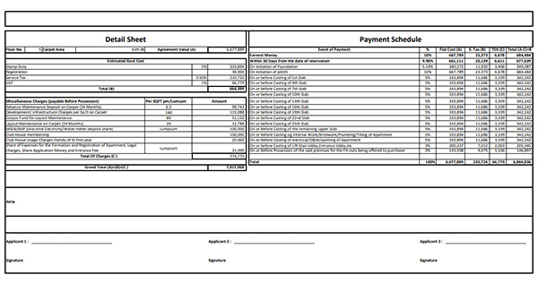 Kolte Patil Vyana Vadgaon Costing Plan